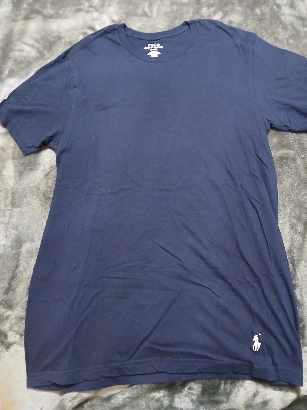 Polo by Ralph Lauren Men's Navy Crewneck Tee with Polo Pony